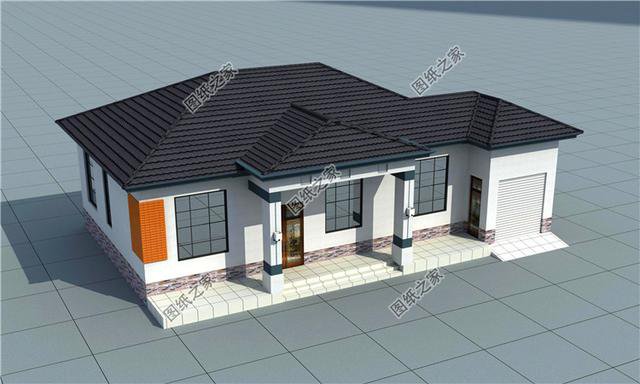 一層自建房帶車庫設計圖，自己住給父母都可以，實惠又好看