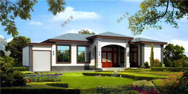 一層自建房帶車庫設計圖，自己住給父母都可以，實惠又好看