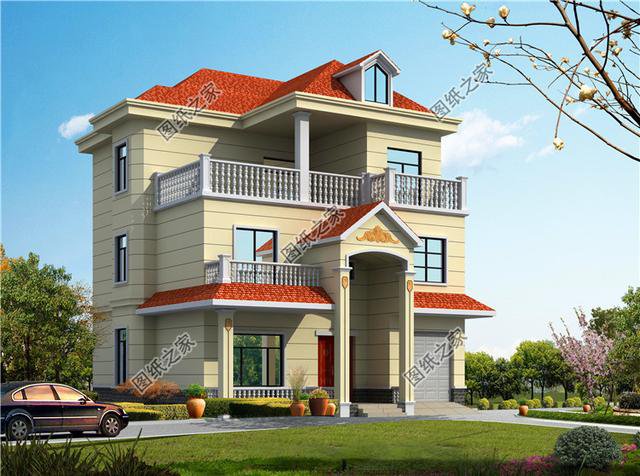 三層現(xiàn)代帶陽臺別墅圖，經(jīng)濟實用人人夸，最后一款還帶車庫