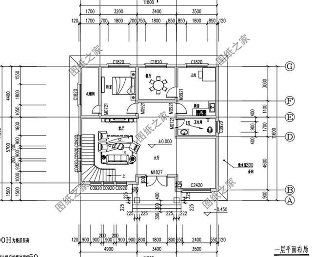 12x12米農村建房平面圖，戶型方正，住在里面那是非常的享受