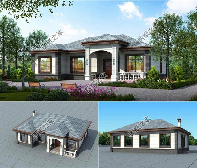農村中式自建房效果圖，回村蓋棟這樣的平房絕對有面子，實景房子更漂亮