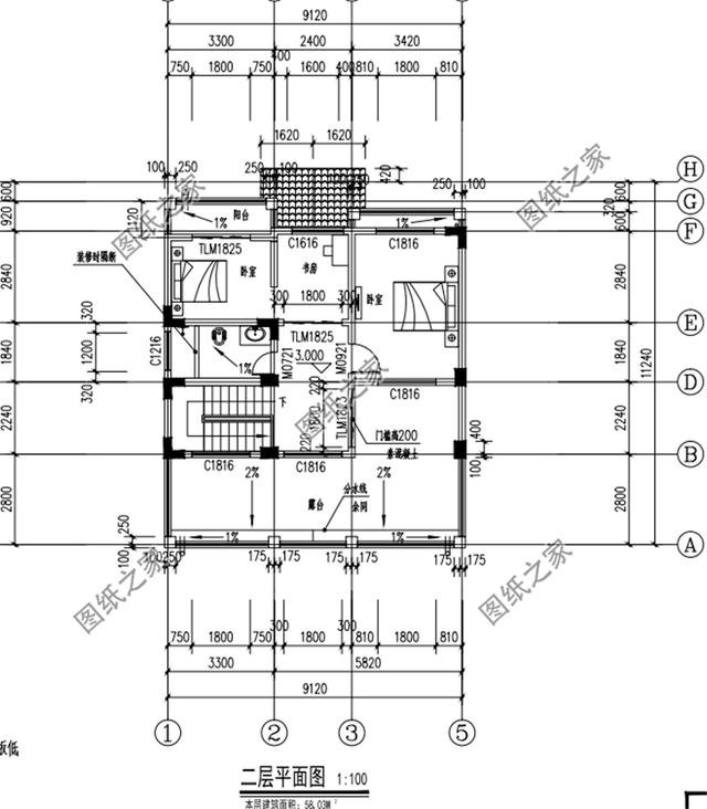 農村二層9×11米房子設計圖，施工簡單造價經濟，第一款16萬可以建