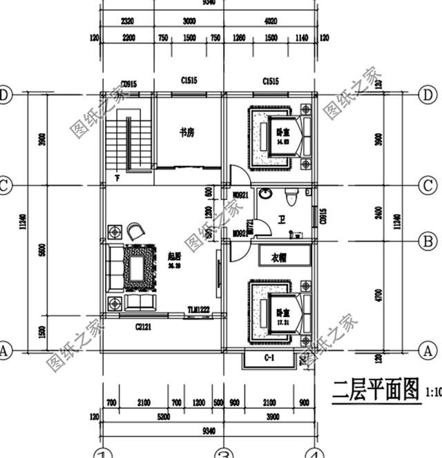農村二層9×11米房子設計圖，施工簡單造價經濟，第一款16萬可以建