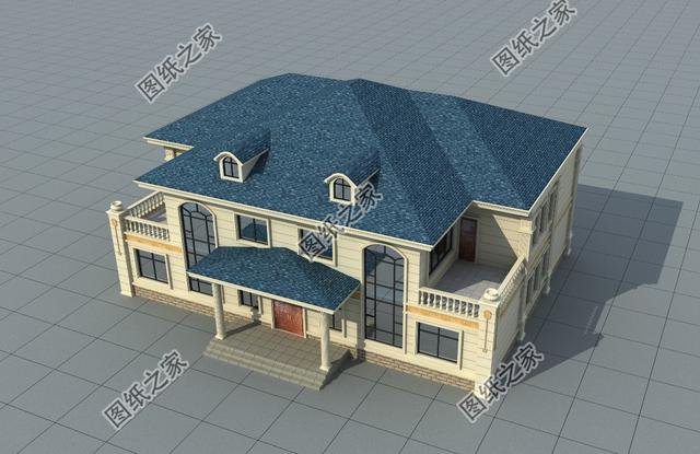 農村兩戶連體二層別墅，省錢又省力，兩家人齊聚一堂