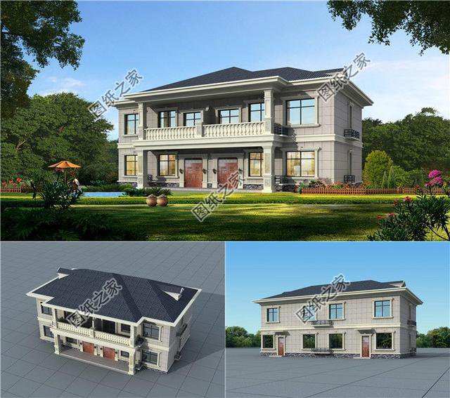 現(xiàn)代簡(jiǎn)約二層雙拼別墅，時(shí)尚美觀，兄弟攜手奔小康