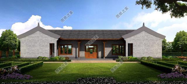 一層三合院平房設計圖及戶型圖，一磚一瓦皆是精品