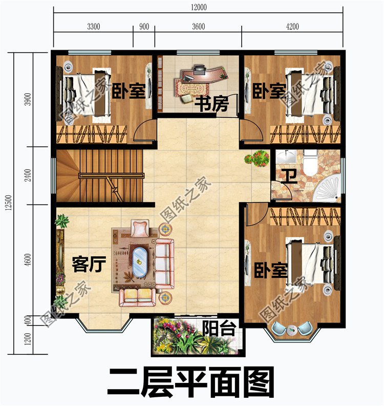 農村二層半別墅設計圖
