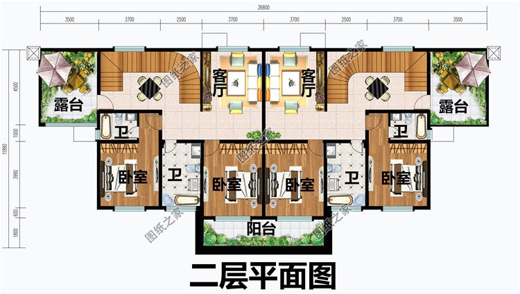 230平方農(nóng)村雙拼別墅設(shè)計圖