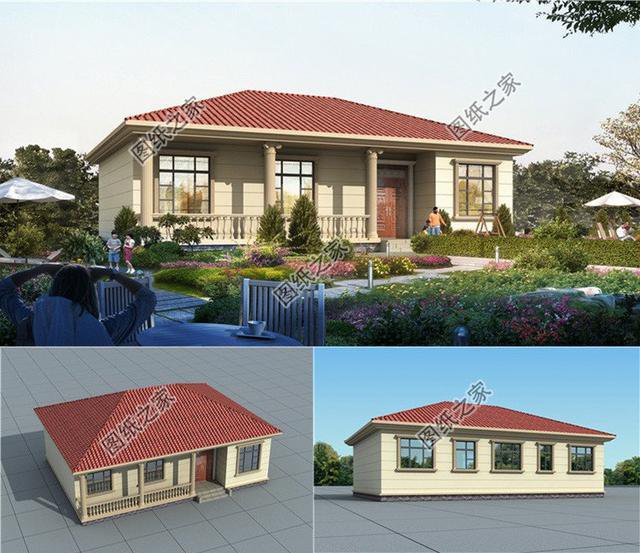 南方農村一層自建房設計圖，款款精美，一樣的面積不一樣的設計