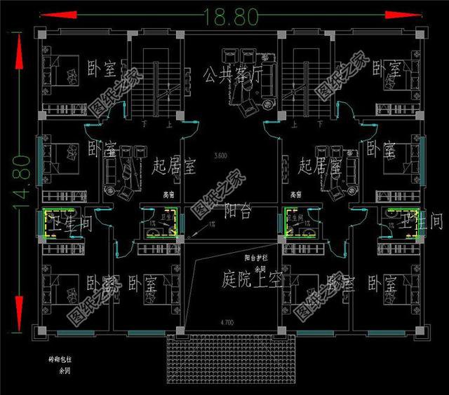 中式雙拼別墅設計，兄弟合建，日子越過越紅火