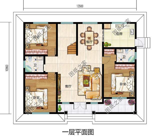 農村四間宅基地蓋房設計圖，美觀大方包你滿意，蓋好引全村注目