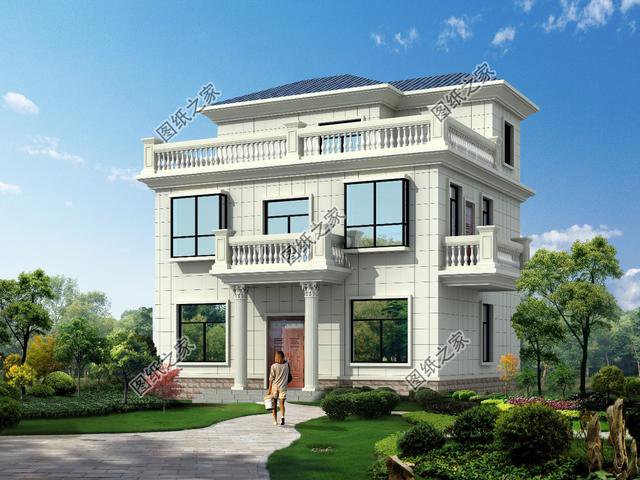 農村自建房三層樓外觀效果圖，大氣內部布局都無可挑剔