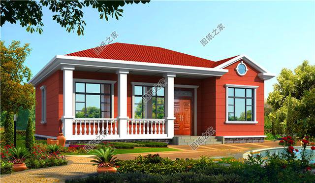 農村一層自建房圖片，三套戶型圖，養老別墅就該這樣建