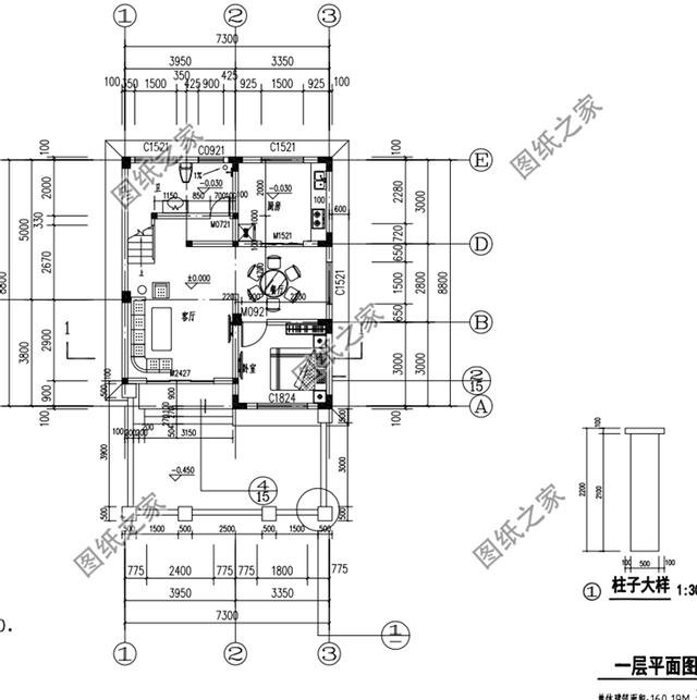 三層平頂樓房平面圖，蓋好了就再也不愁沒地方曬糧食了