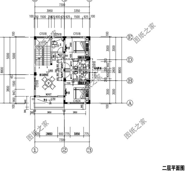 三層平頂樓房平面圖，蓋好了就再也不愁沒地方曬糧食了