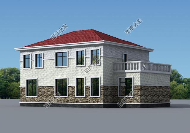 帶洗衣房的農(nóng)村二層樓房圖，性價(jià)比高不說(shuō)，父母孩子都喜歡的戶型