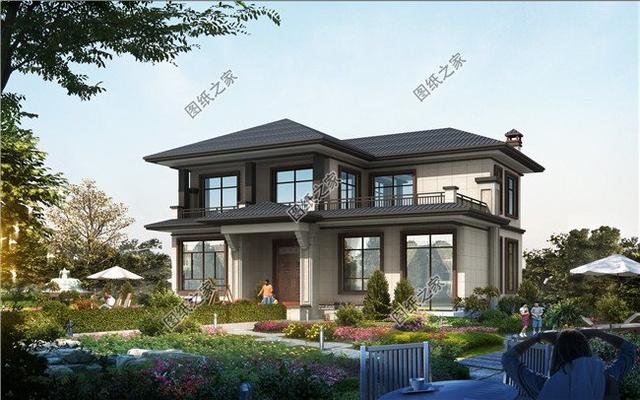 帶洗衣房的農(nóng)村二層樓房圖，性價(jià)比高不說(shuō)，父母孩子都喜歡的戶型