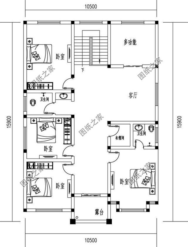 帶洗衣房的農(nóng)村二層樓房圖，性價(jià)比高不說(shuō)，父母孩子都喜歡的戶型