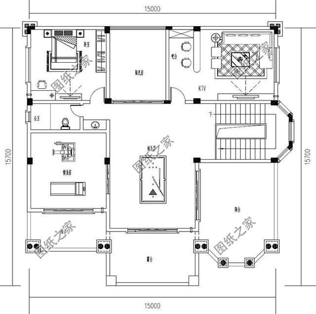 三開間四層農(nóng)村別墅外觀圖，遠離城市喧囂，兒女都不想回城里了