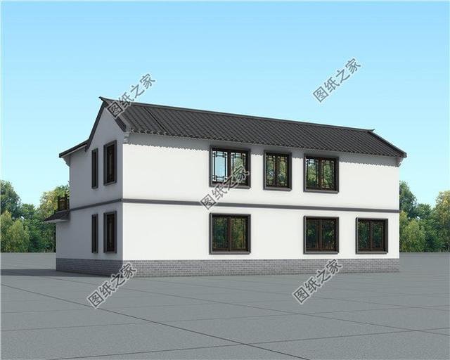 有車庫的四合院建房圖，融入現代生活，農村建房還是中式好看