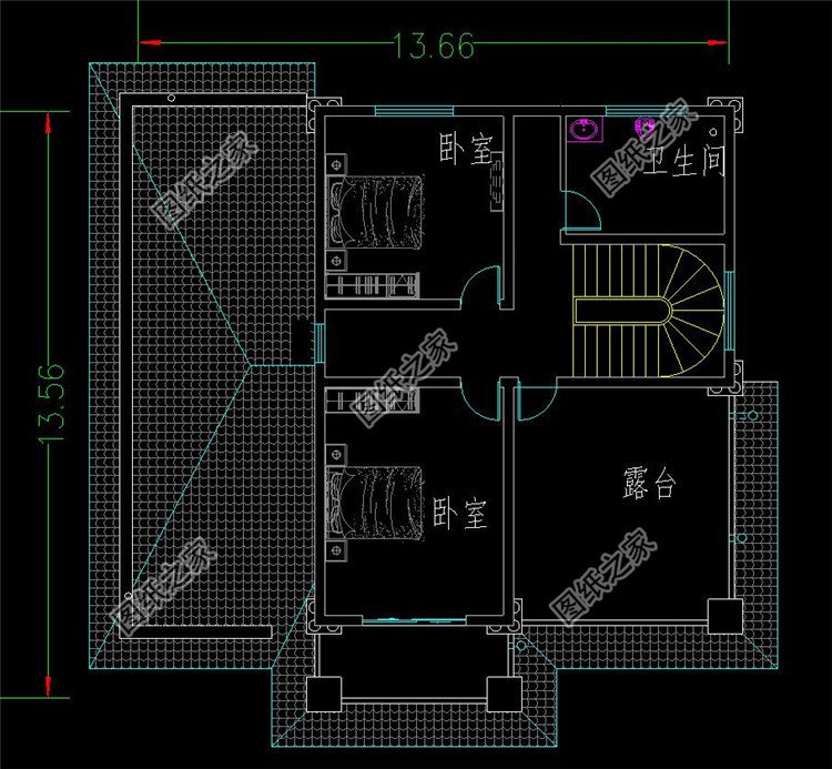 兩層半小洋樓房設計圖三層布局圖