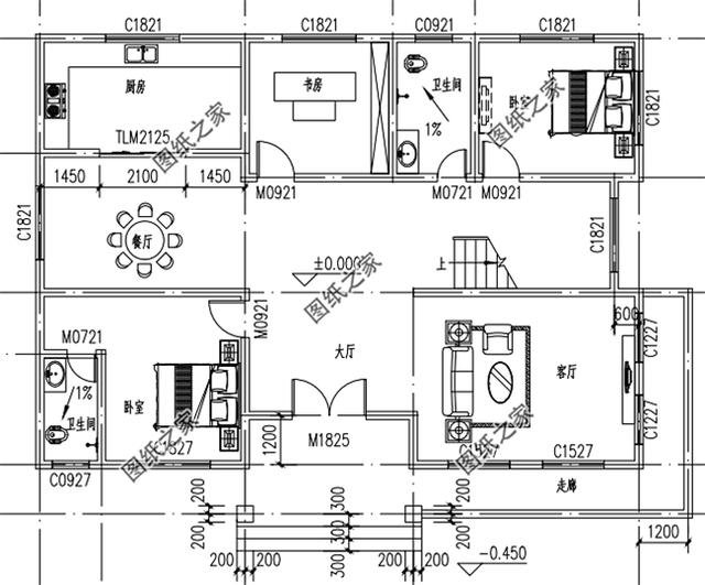 150平米左右二層別墅設(shè)計(jì)圖，農(nóng)村別墅這樣建，城市樓房一樣好看