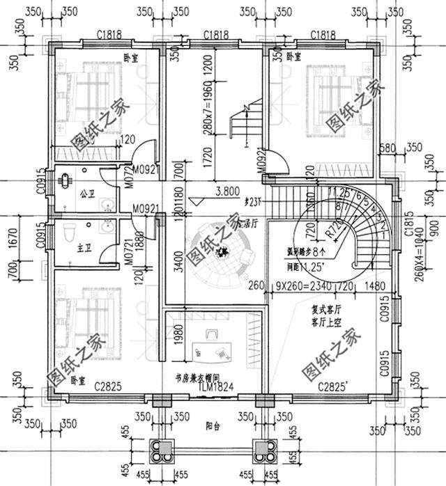歐式風格三層小洋樓外觀圖，外觀很漂亮，符合農村住宅的設計