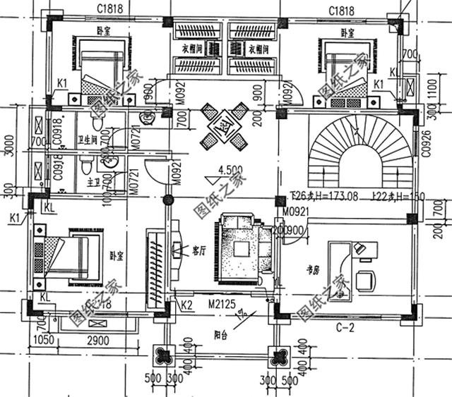 歐式風格三層小洋樓外觀圖，外觀很漂亮，符合農村住宅的設計