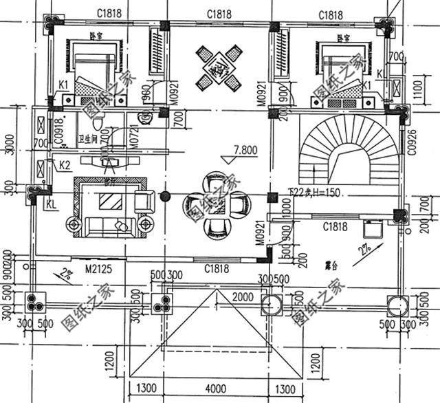 歐式風格三層小洋樓外觀圖，外觀很漂亮，符合農村住宅的設計
