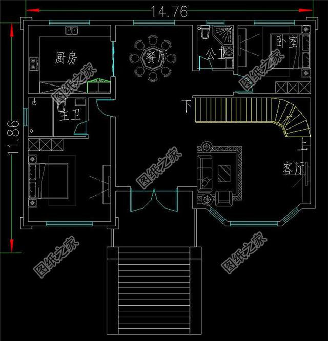 農(nóng)村帶地下室二層樓房設(shè)計(jì)圖，非常上檔次，一點(diǎn)不輸給高層