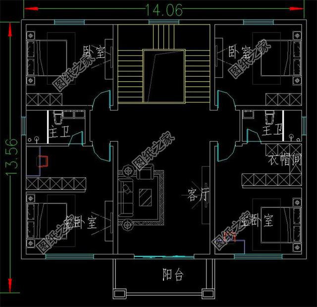 農(nóng)村三間兩層間戶型圖，看了這么多三層別墅，還是覺得這三款更精致