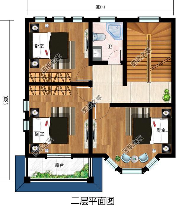 新農村80平米二層房屋設計圖紙，精簡戶型，地方不大也能合理規劃