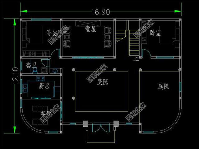 新農村自建155平左右的二層四合院設計，第三款不規整的宅基地都能建