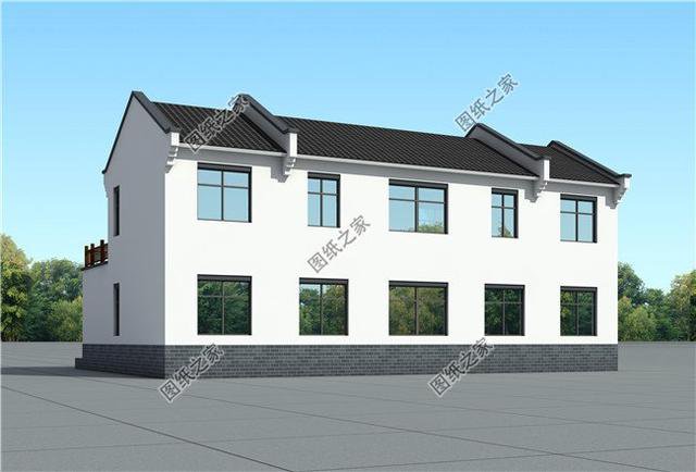 新農村自建155平左右的二層四合院設計，第三款不規整的宅基地都能建