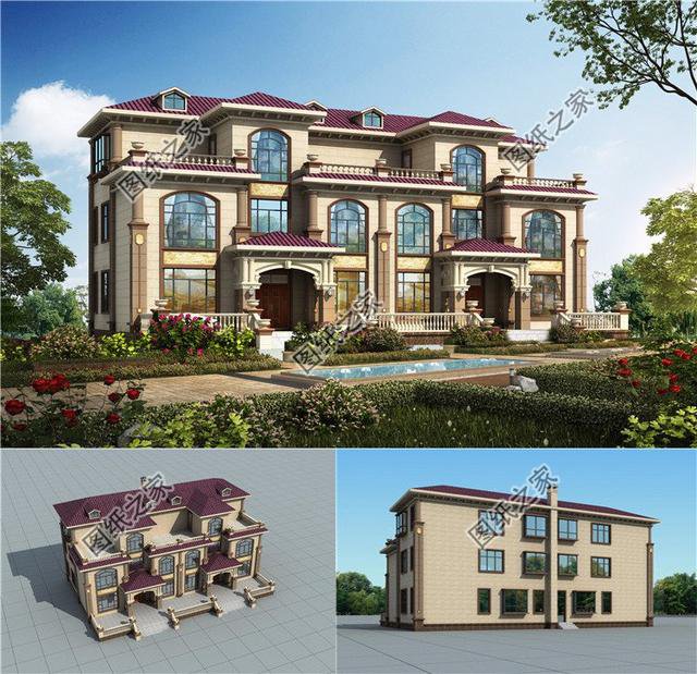 2026年歐式最新雙拼自建房屋設計，外觀精致有棱有角，一眼就愛上