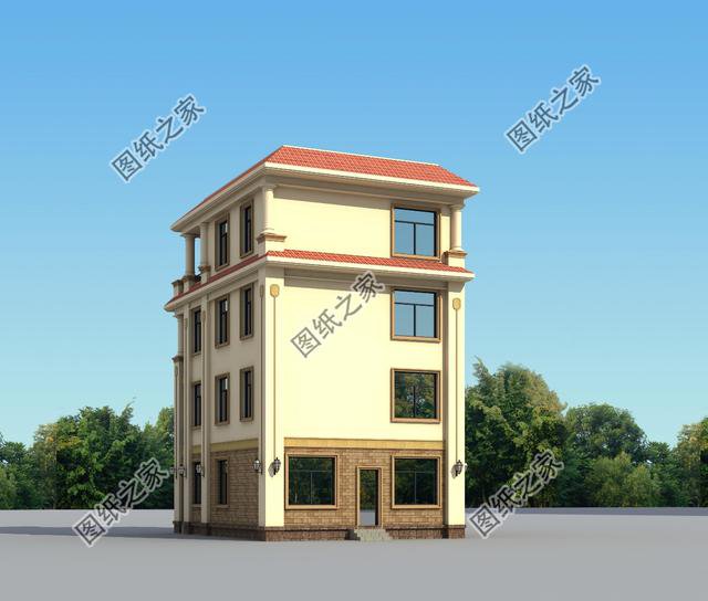 農(nóng)村自建四層別墅100平的設(shè)計圖，養(yǎng)眼有格調(diào)，這才是農(nóng)村有的好別墅