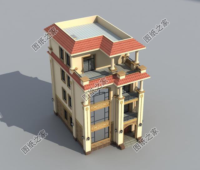 農(nóng)村自建四層別墅100平的設(shè)計圖，養(yǎng)眼有格調(diào)，這才是農(nóng)村有的好別墅