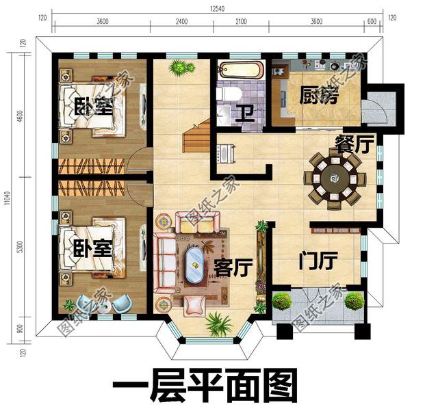 進深11米左右農村房屋戶型圖，沉穩又大方，經濟實用