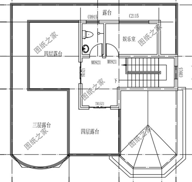 復式四層自建房戶型圖，氣派又驚艷，第一眼就喜歡上了