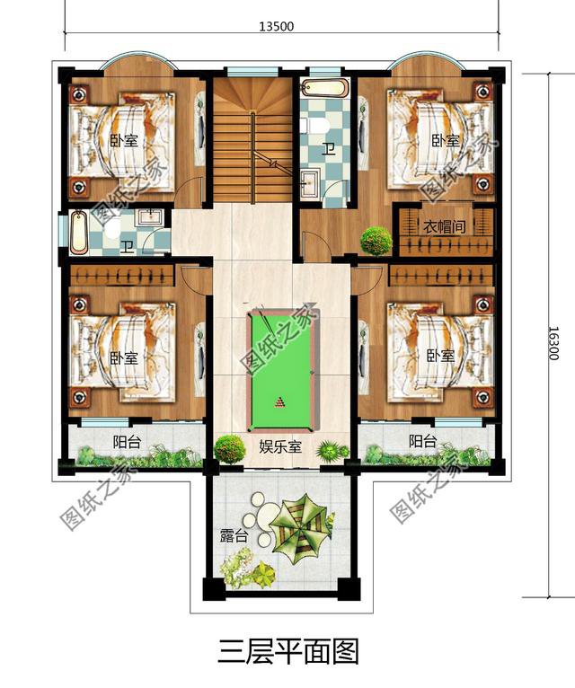 復式四層自建房戶型圖，氣派又驚艷，第一眼就喜歡上了