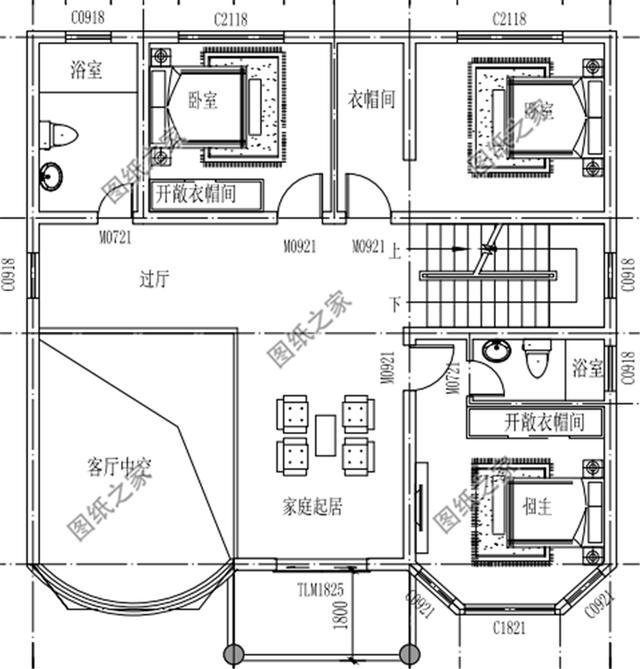 復式四層自建房戶型圖，氣派又驚艷，第一眼就喜歡上了