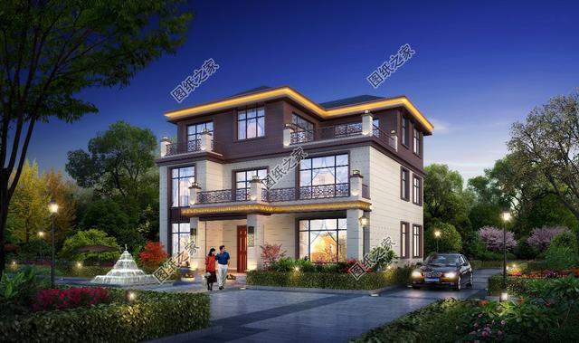 占地160平米自建房外觀圖，這樣的設計外觀戶型，又簡單又好看