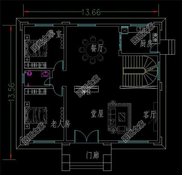 占地160平米自建房外觀圖，這樣的設計外觀戶型，又簡單又好看