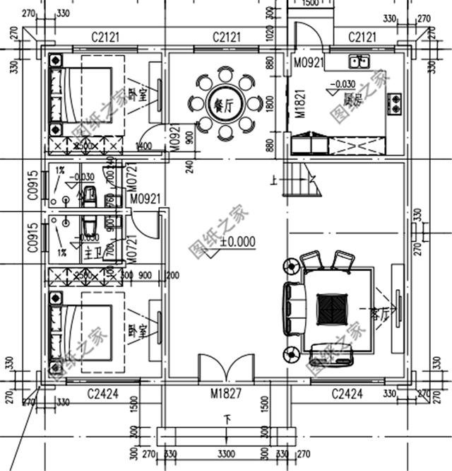 農村三層樓房磚混結構設計圖，質量安全高，房屋設計的合理