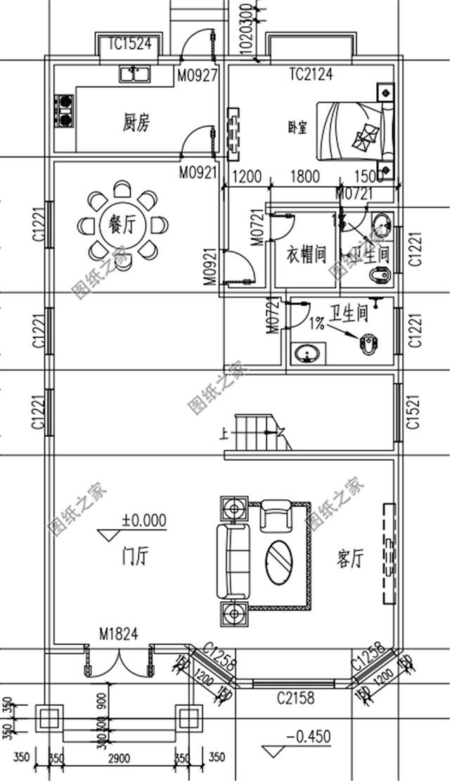 小開間大進深的農村別墅外觀圖，宅基地不規則的也可以這樣建