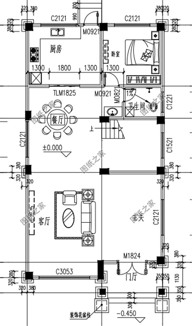 小開間大進深的農村別墅外觀圖，宅基地不規則的也可以這樣建