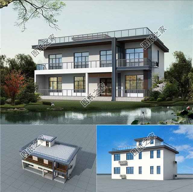 農村現代風格別墅圖片，這幾款的設計很適合農村，照著建不會錯