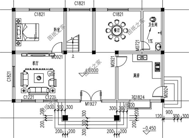 鄉下二層建房110平米別墅戶型圖，造價不到30萬，非常接地氣