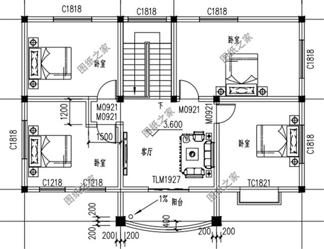 鄉下二層建房110平米別墅戶型圖，造價不到30萬，非常接地氣