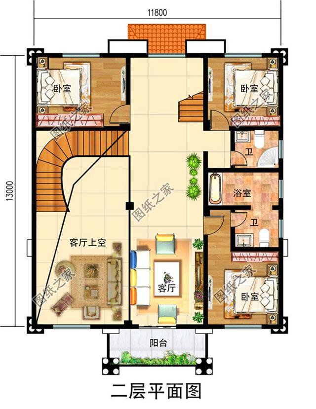 普通三層樓效果圖，簡(jiǎn)單大氣，建好了鄰居天天來(lái)我家做客